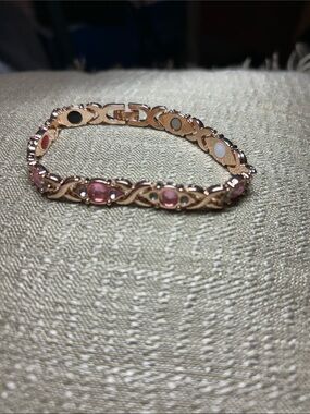 Rose Gold Pink Stone Women's Bracelet